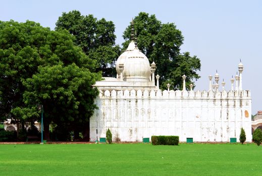 Pearl Mouque 'moti-masjid' in, Famous Delhi Fort also known as Lal Qil'ah, UNESCO World Heritage Site  