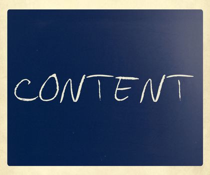 The word "Content" handwritten with white chalk on a blackboard.