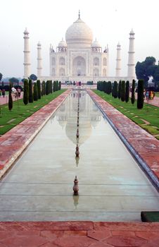 Overview of the Taj Mahal and garden, Agra, India