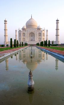 Overview of the Taj Mahal and garden, Agra, India