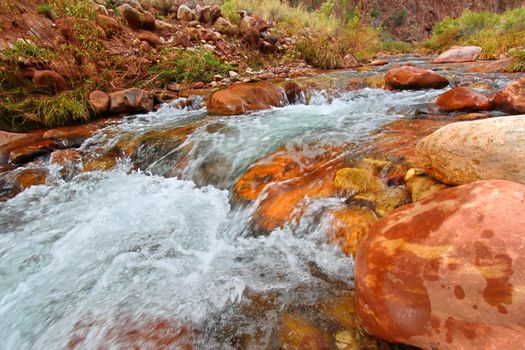 Rapids of Bright Angel Creek in Grand Canyon National Park.