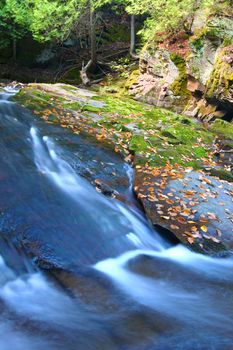 Cascades of the Union River Gorge in Porcupine Mountains Wilderness State Park.