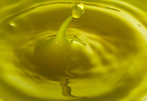 Abstract of Water Drops and droplets, Yellow Liquid , Copy Space, High speed
