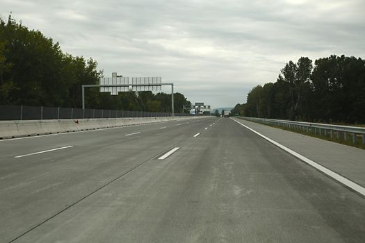 Empty highway with empty signboard