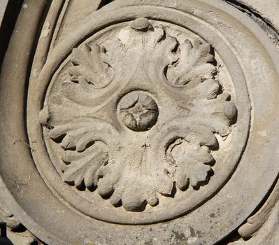 Ancient stone ornament. Close up