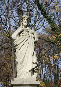 Jesus Crist statue on cemetery. Lviv