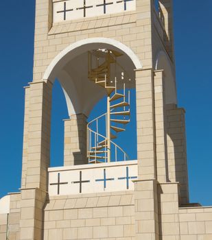 Architectural fragment of the bell tower of the church in Ayia Napa, Cyprus