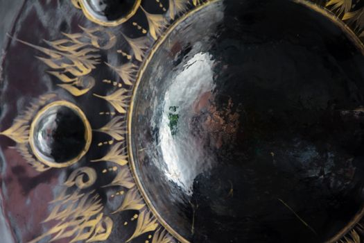 close up image of gong at a Buddhist temple,Thailand