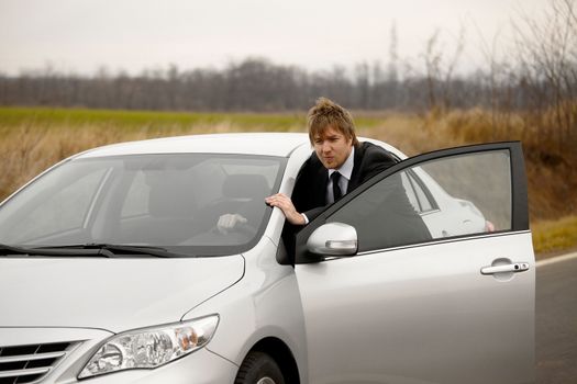 Pushing a broken down car