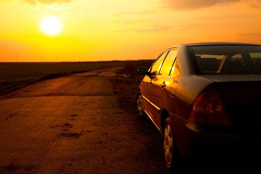 Car detail in the sunset