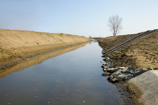 Irrigation canal of an agricultural area