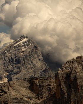 High mountain cliffs in the Dolomites