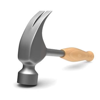 Hammer on white background. Isolated 3D image