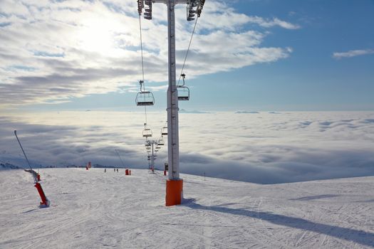 Ski Lift in the mountains