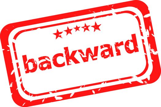 backward word on red rubber grunge stamp