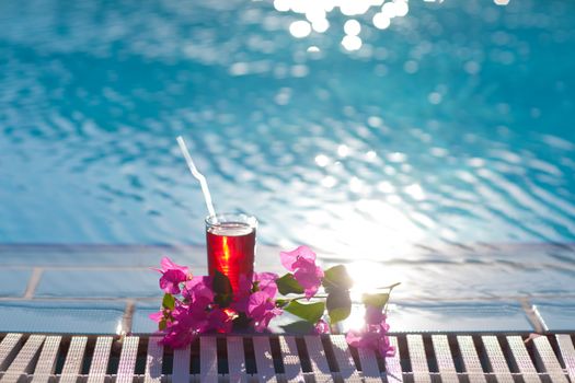 beautiful cocktail on the pool