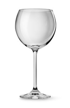 Empty wineglass isolated on a white background