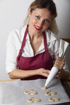 young chef baking pastry