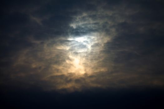 Dark stormy sky with thinck clouds