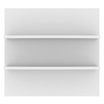White shelves. 3d render isolated on white background