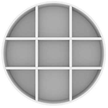 Shelves in the shape of a circle. 3d rendering on white background