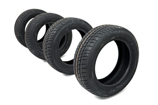 A set of new winter tyres