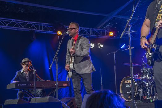 Each year the first week in August held a blues festival in Notodden, Norway. Photo is shot from the concert with a local band called: Little Andrew Band. The band members are: Vocals and guitar Andreas Stamnes (Little Andrew ), bass: Paul M.Dahl��, drums: Robert Skoglund, piano: Daniel T. R��ssing