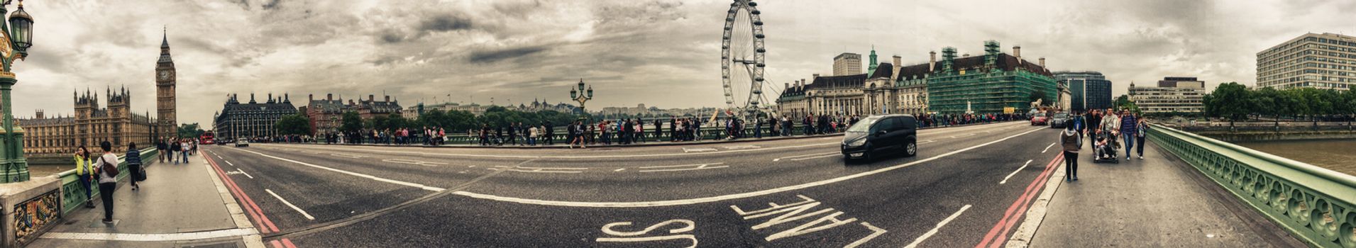 London. Westminster area panoramic view