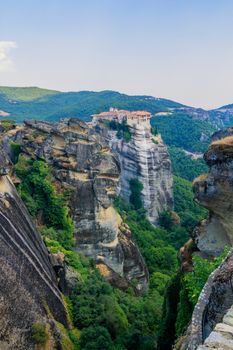 Meteora. Famous Greek Christian monastery on the rock. Greece.