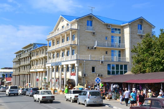 Hotel on Chernomorskaya Street in Vityazevo, Krasnodar Krai, Russia.