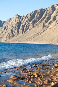 sea and mountains in the morning