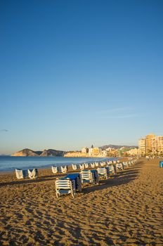 Sunny morning on Costa Blanca resort town of Benidorm