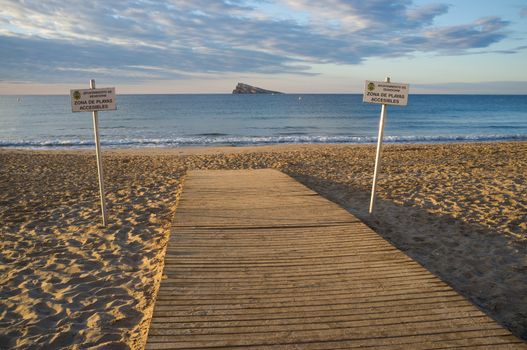 Handicap access to the beach in Benidorm, Costa Blanca, Spain