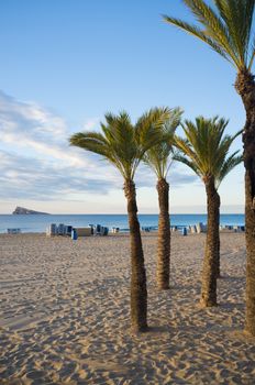 Benidorm beach with its landmark island in the background