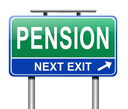 Illustration depicting a sign with a pension concept.