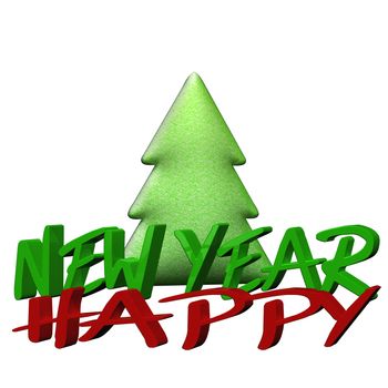 New year red background with pine tree. Christmas decoration pattern.