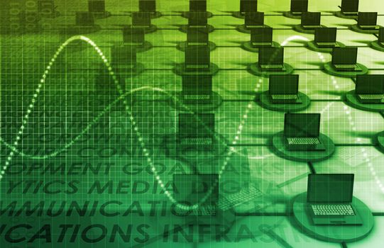 Virtual Technology with Data Network Stream Art