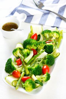 Broccoli with Asparagus,Zucchini and Rocket salad