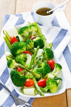 Broccoli with Asparagus,Zucchini and Rocket salad