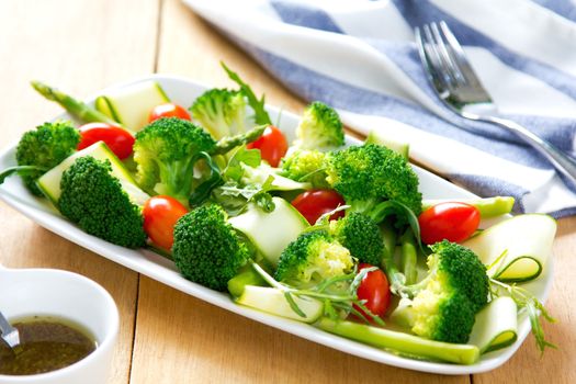 Broccoli with Asparagus,Zucchini and Rocket salad