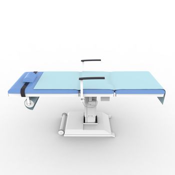 New and modern medical table on a white background