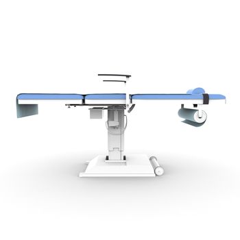 New and modern medical table on a white background