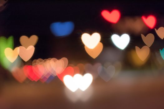 Background of out of focus area beautifully rendered in heart shape