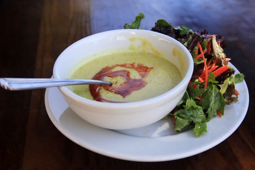 Mexican corn soup-puree with fresh vegetables