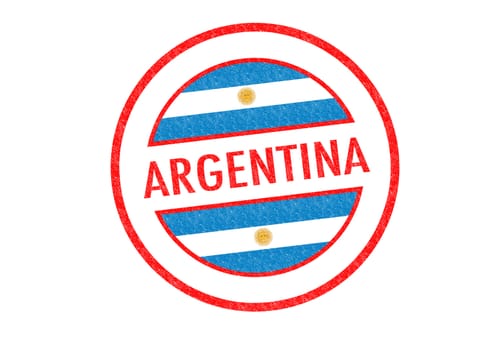 Passport-style ARGENTINA rubber stamp over a white background.