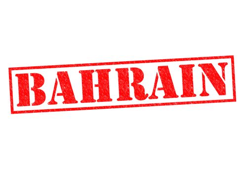 BAHRAIN Rubber Stamp over a white background.