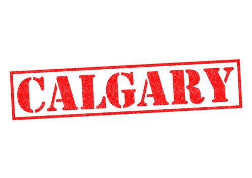 CALGARY Rubber Stamp over a white background.