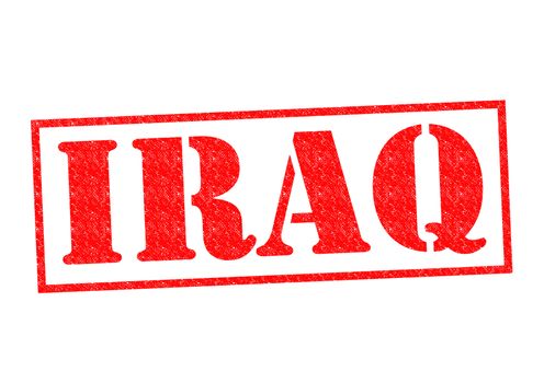 IRAQ Rubber Stamp over a white background.