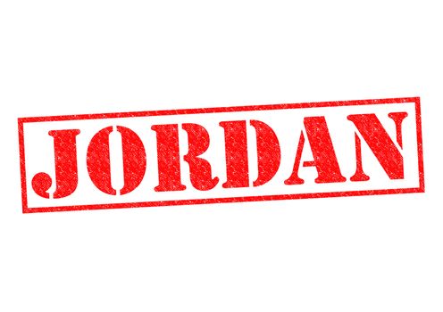 JORDAN Rubber Stamp over a white background.