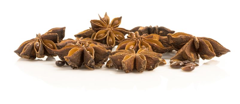 star anise. Seeds of herbaceous annual plant of the family Umbelliferae